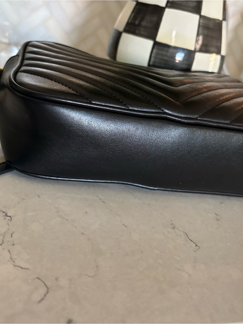 Saint Laurent Black Quilted Leather Camera Bag with Gold YSL Hardware - Picture 3 of 9